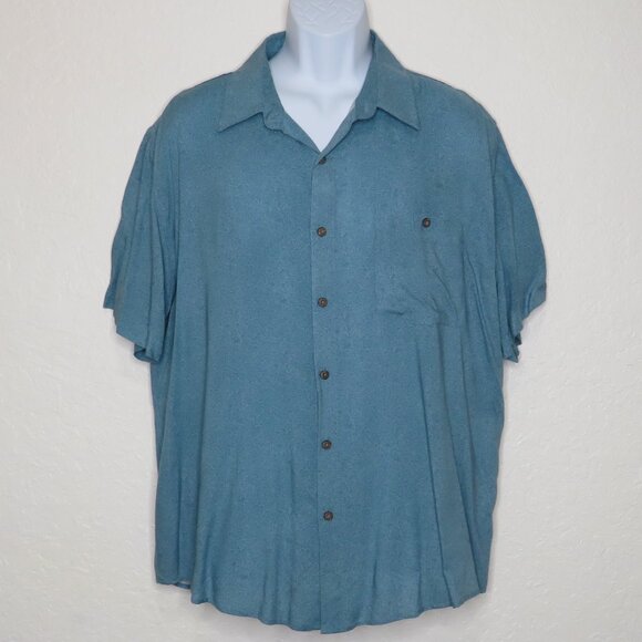 Campia*‎ Men's Short Sleeve Button Down Curved Hem Pocket Floral Shirt~ Size XL - Picture 1 of 11